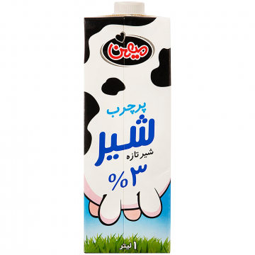شیر پرچرب مدت دار میهن 1 لیتری